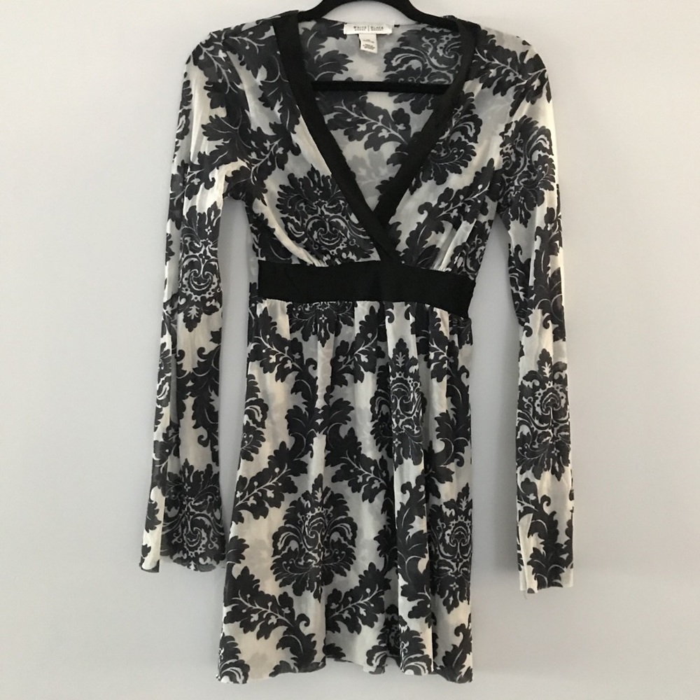 White House black market b&w sheer dress